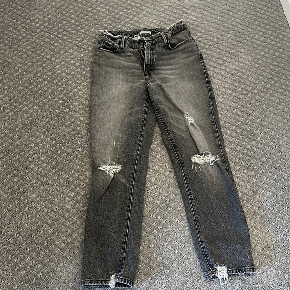 Good American Black washed Mom fit Jeans size 6/28